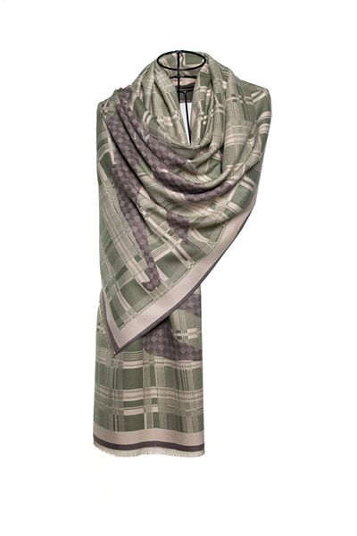 MAWLANA CASHMERE & SILK MODAL CASHMERE JACQUARD SHAL (HORSE)