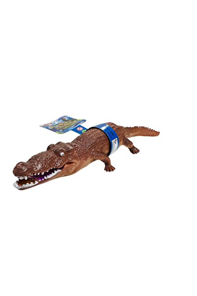 tmtoysandmore timsah oyuncak soft yumuşak et malzeme vik vik sesli 32 cm kahve