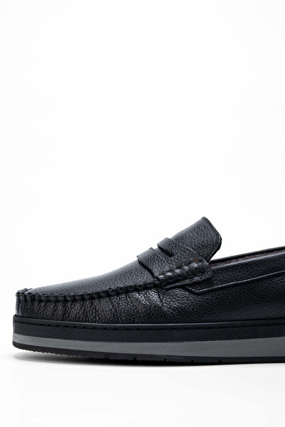 Tamer Tanca Мъжки мокасини с черен набук от естествена кожа