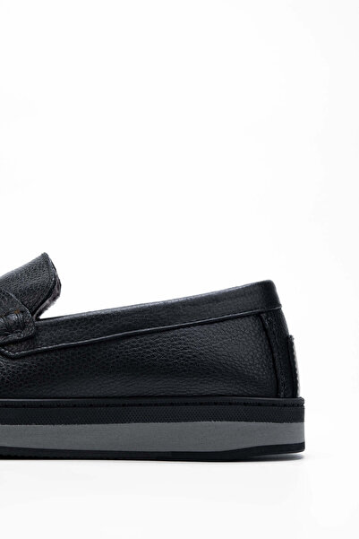 Tamer Tanca Мъжки мокасини с черен набук от естествена кожа