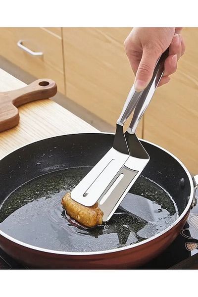 HUBBYCHEF Stainless Steel Tongs Spatula Tongs