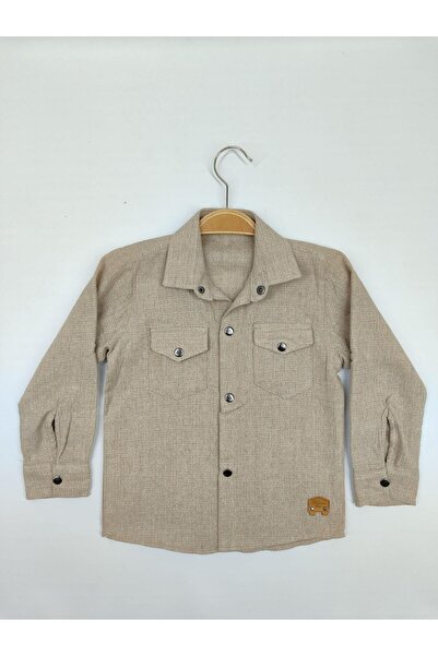 CANBİX قميص كتان للأولاد مزود بمشابك