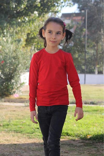 Çiggo Kids Unisex Crew Neck Basic μακρυμάνικο παιδικό μπλουζάκι (4-13) Ηλικίες