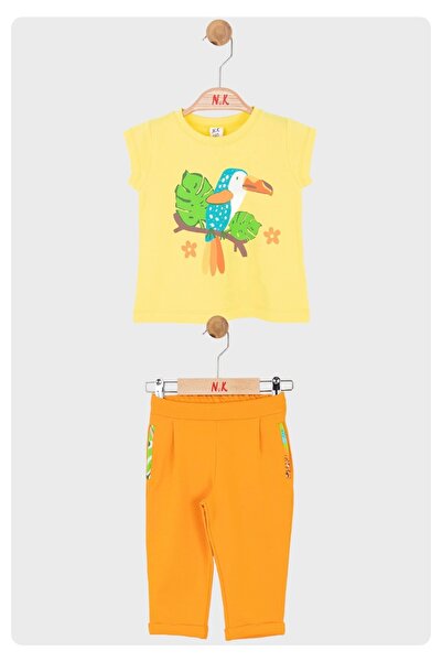 nk kids baby girl & kids lycra combed cotton pants t-shirt set