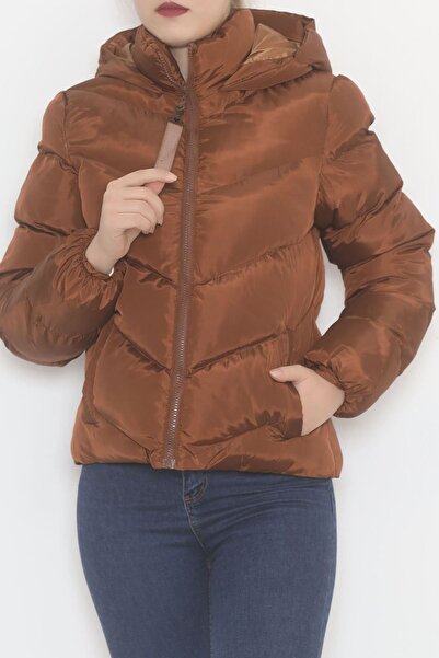 TREND Kapşonlu Mont Kahve