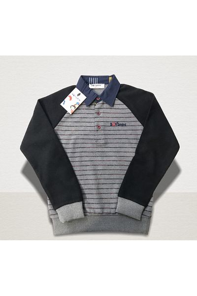 Boy's Mini Children's Half Placket Shirt Collar Thessaloniki Fabric Sweatshirt