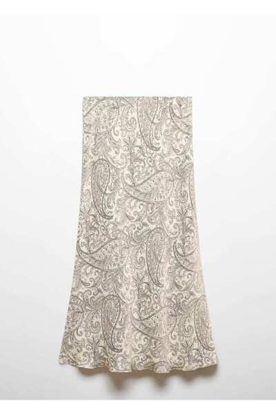 MANGO Woman Paisley Desenli Uzun Etek