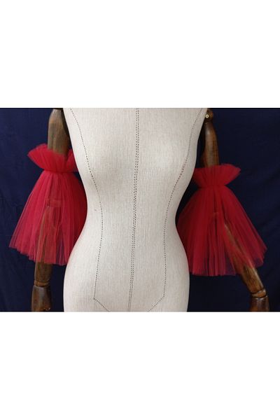 es moda shop Sonday new season tulle sleeves red