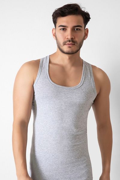 Sinem Yıldız Çamaşırları Men's Athlete Gray 100% Cotton Combed Cotton 3 Pack