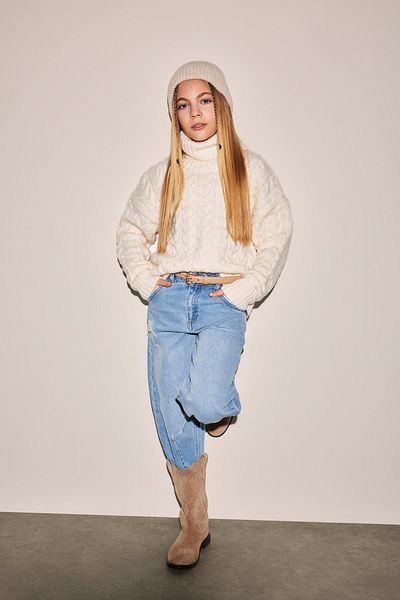 DeFacto Übergroßer Rollkragenpullover mit breiter Passform für Mädchen B1602a823wn