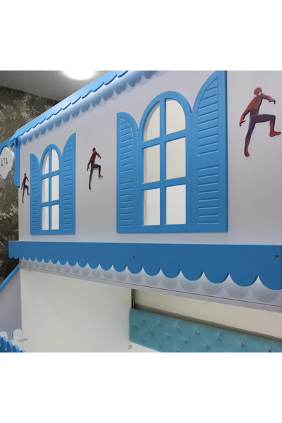 bebetu mobilya ALAÇATI NEON LEDLİ KAYDIRAKLI YAVRU YATAKLI RANZA