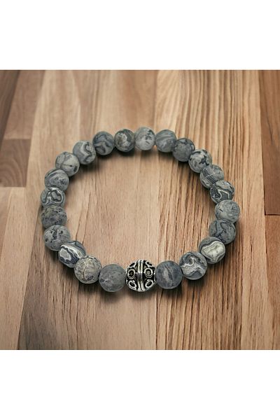 eHediyecim Pisces Passion Stone - Matte Jasper Natural Stone Bracelets