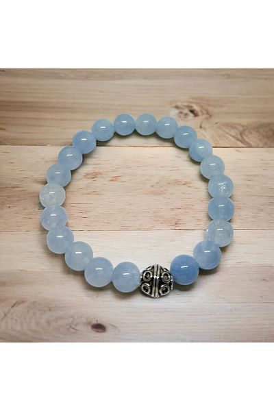 eHediyecim Fish Zodiac Sign Negative Sensation Protection Stone - Aquamarine Natural Stone Bracelet