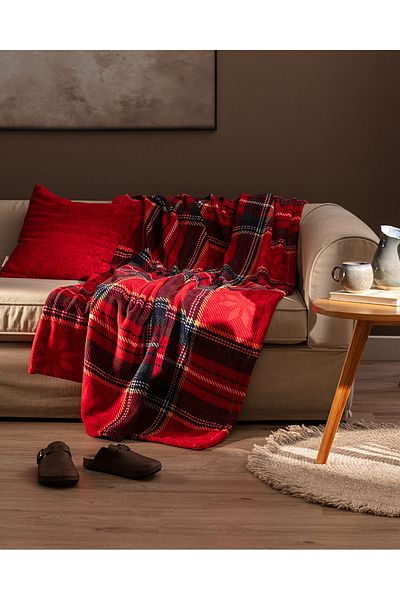 Madame Coco Welsoft Fleece Printed Delit Tv Blanket - Red