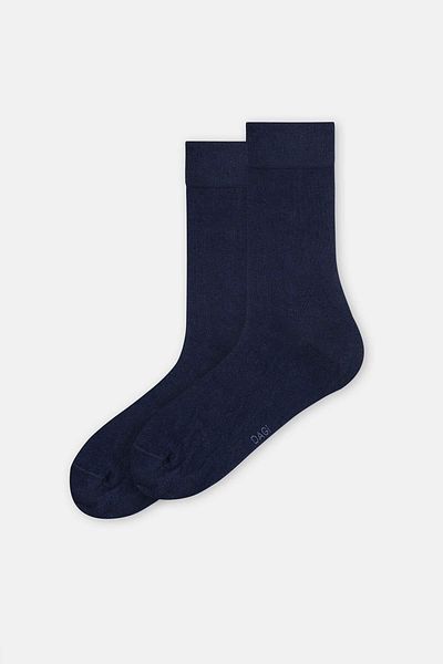 Dagi Marineblaue lange Baumwollsocken für Herren