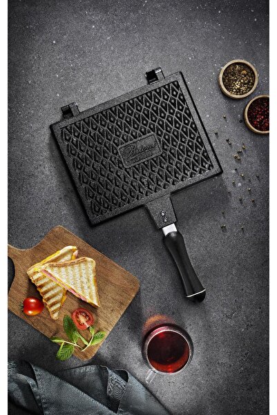 Brioni Diamond Tost Grill Orta Boy Yanmaz Yapışmaz Ocak Üstü Tost