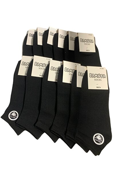 Bamuta جوارب طويلة 12 زوجًا من القطن الأسود مقاس 36-41