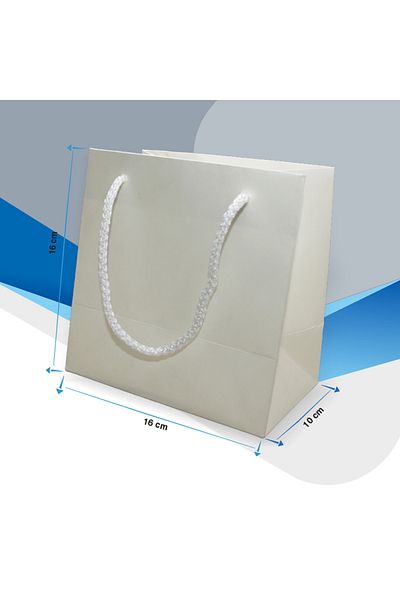 ecenplast White Cardboard Bag 16x16x10 cm 25 Pieces