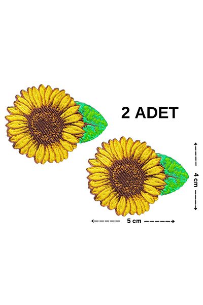 Megas Etiket Iron Adhesive Sunflower Woven Crest/Patch