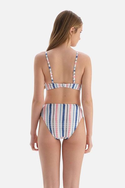 Dagi Rosa-blaue Bikinihose mit normaler Taille