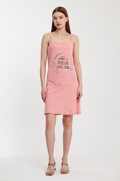 Penyelux Women's Text Printed Dress Beach Text Summer Tunic Pareo Pink