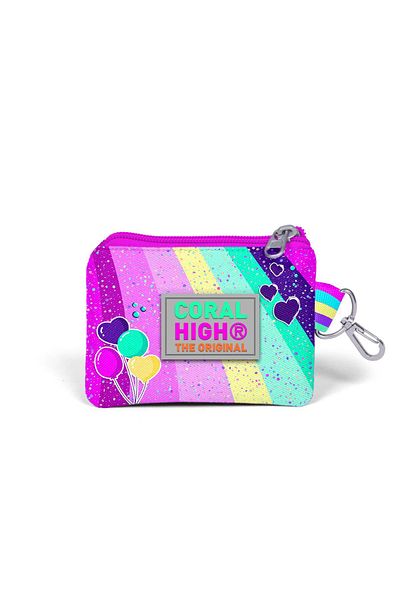 Coral High Unicorn Patterned Pink Water Green Kids Coin Purse - 21887
