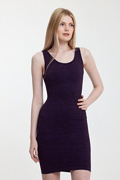 Penyelux Women's Essantial Seamless Body Lines Hugging Mini Dress Purple