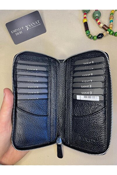 SANAT LEATHER Багатокарточний гаманець з натуральної шкіри на блискавці, уніс...
