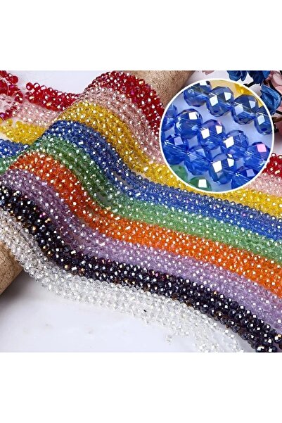 ESRA ŞELEM Crystalized Glass Beads 4 mm Janjanlı Glass Beads 5 Colors (1 Stri...
