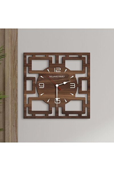 Bk Gift Kişiye Özel İsimli Dekoratif 45 cm Ahşap Duvar Saati-3 Ev Arkadaşa He...