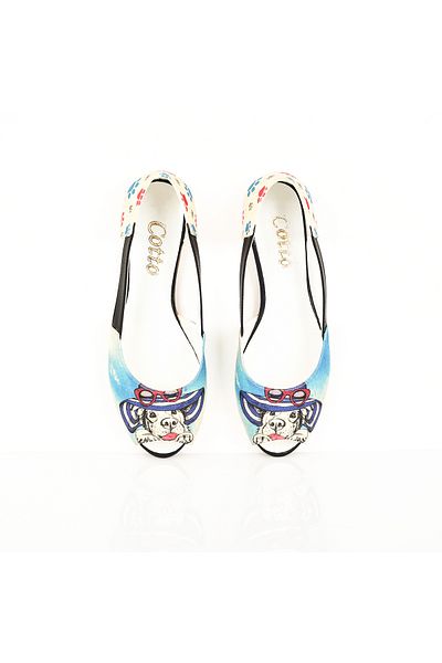Cotto Shoes Balerini de damă din in colorat imprimat