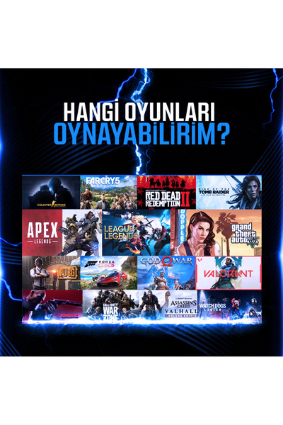 RAMTECH BİLGİSAYAR Trend X80 İ5 9400F 32GB RAM 960GB SSD RX580 8GB 24 Inç Monitör Oyuncu Masaüstü Bilgisayar