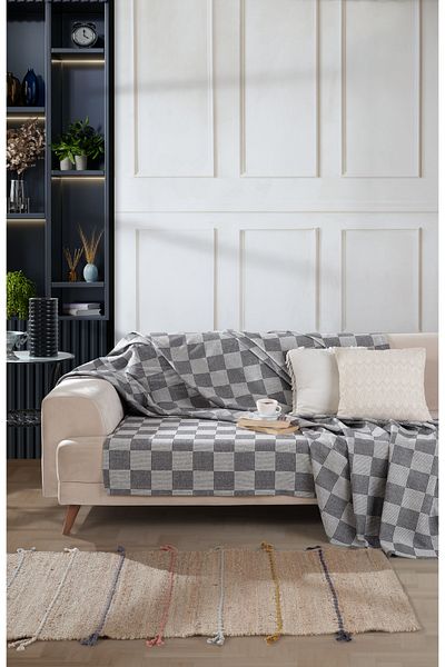 luxtex Multi-Purpose Single Pique, Sofa Cover 170 X 230 Cm - Checkerboard Pattern