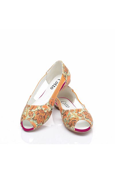 Cotto Shoes Balerini de damă din in colorat imprimat