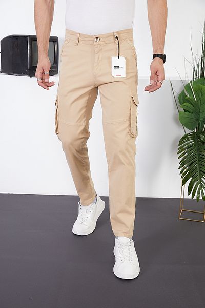 IMPOSING JNS CARGO PANTS COMFORTABLE AND WIDE CUT WITH POCKETS LYCRA TABARDINE FABRIC NEW SEASON