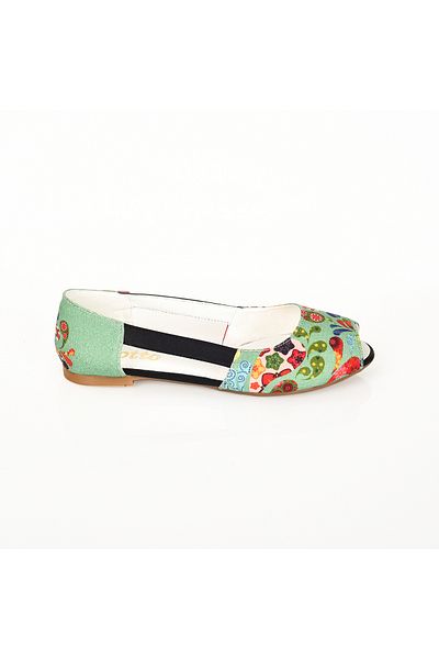 Cotto Shoes Balerini de damă din in colorat imprimat