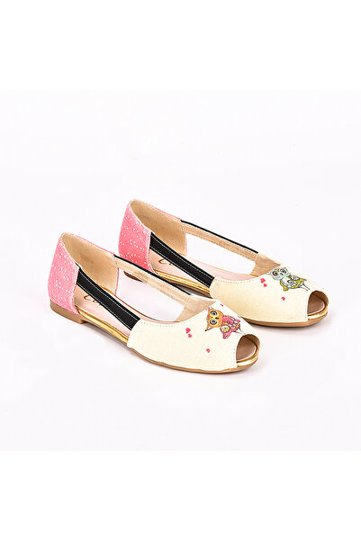 Cotto Shoes Štampani ženski baletski stanovi u boji platna