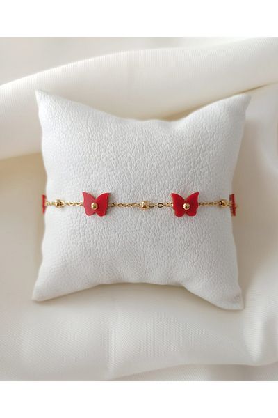 Accesstory Bracelet with Steel Butterfly Figure