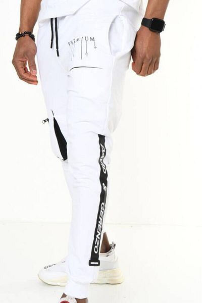 DAVID&GERENZO Παντελόνι Jogger με λευκό ραβδωτό Cargo Pocket