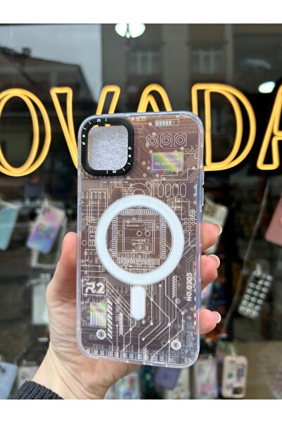 OVADA İphone 13 Pro Max Uyumlu Magsafe Kablosuz Şarj Destekli Hologramlı Premium Kılıf