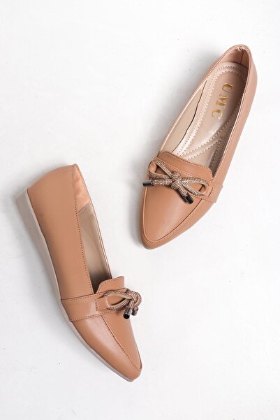 Ayakkabı Vakti Καθημερινές γυναικείες μπαλαρίνες με μυτερή πέτρινη κορδέλα με...