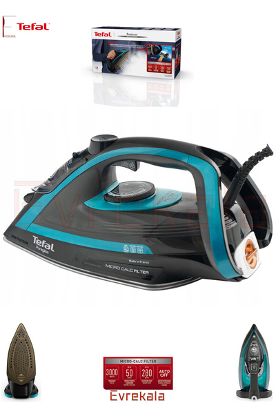 TEFAL Evrekala Shop Buharlı Ütü Tefal Puregliss 3000W -Yetkili Evrekala- 280 gr Auto Off New