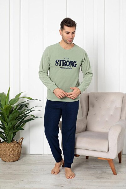 CALİA Σετ ανδρικής φόρμας πιτζάμα με λαιμόκοψη Fleece