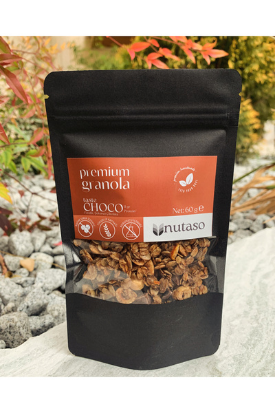 nutaso nutrition taste solutions Choco Granola (60 G)- Fındık, Şekersiz Çikol...