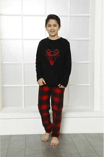 CALİA Erkek Sıfır Yaka Polar Pijama Eşofman Takımı