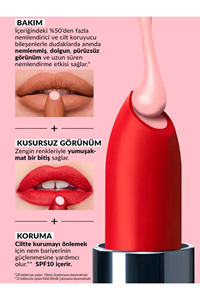 AVON Hydramatic Mat Ruj Peony 2'li + Lovider Cep Aynası