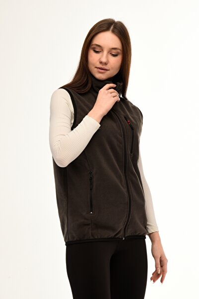 GHASSY CO. Women's Khaki Fleece Multi-Pocket Trekking Sports Vest