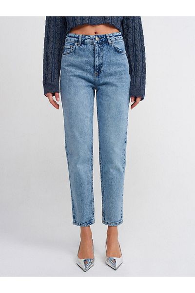 Geppetto Leo 90's Dora Mom Fit Snow Wash Blugi Femei Jean
