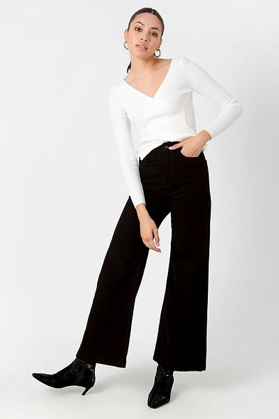 Geppetto Jean Leo Penelope Asya X Black Straight Fit Femei Power Lycra Retractor cu talie înaltă pentru femei