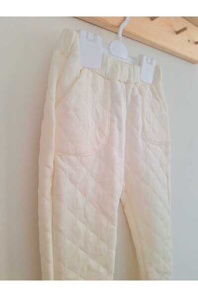 Nimini Kids Kapitone Cepli Ekru Kız Çocuk Pantolon (3-6 yaş)